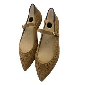 NEW Rothy’s Wren Crochet Mary Jane Point Size 6 Tan